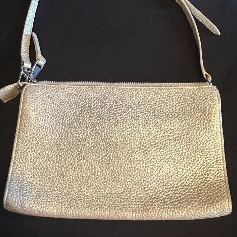 Tory Burch Silver Textured Women's Crossbody Bag Wallet - Picture 4 of 9